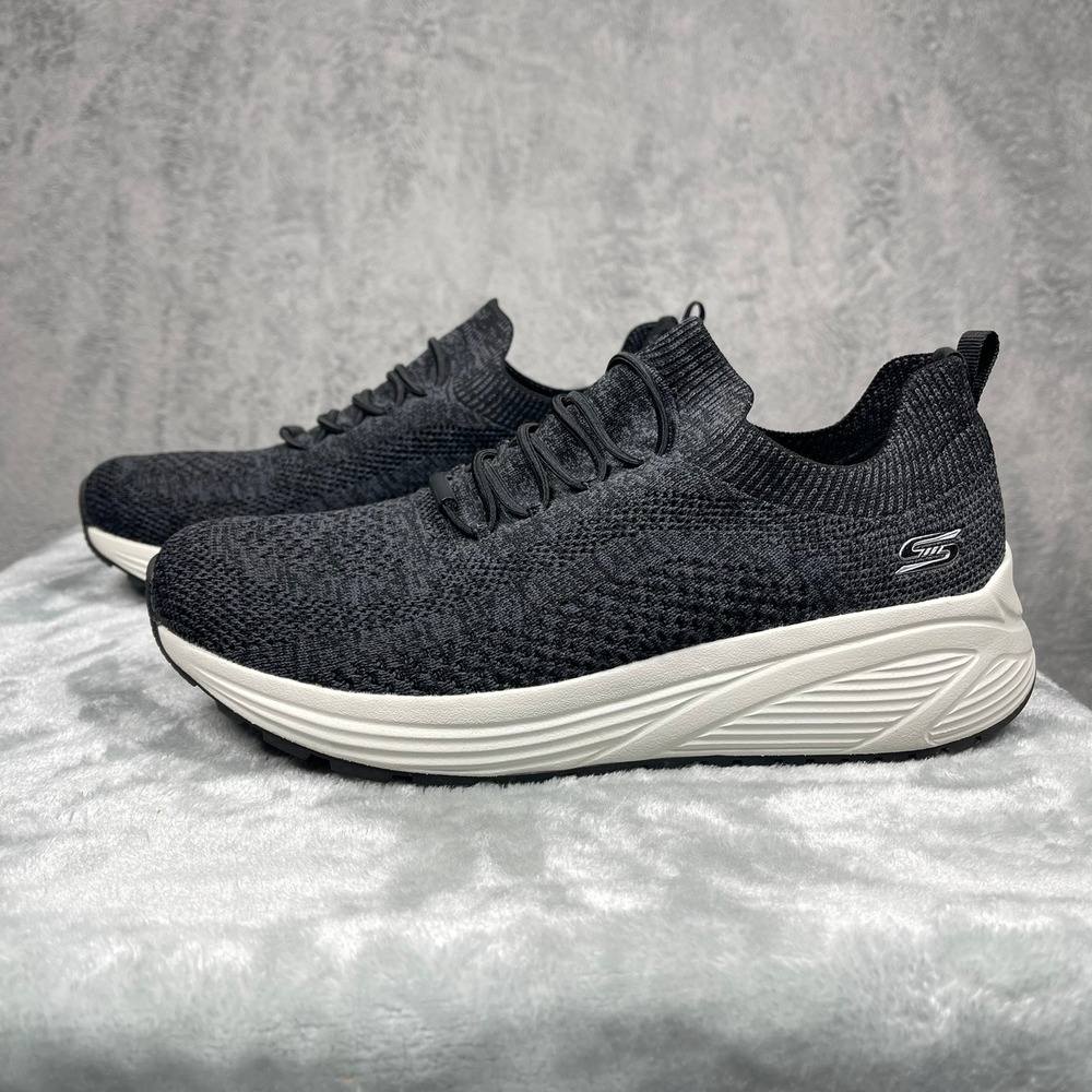 Skechers Bobs Sneakers Mens 10 Black Knit Memory Foam 117256